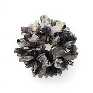 Class of 2026 Black & White Festive Mesh Wreath